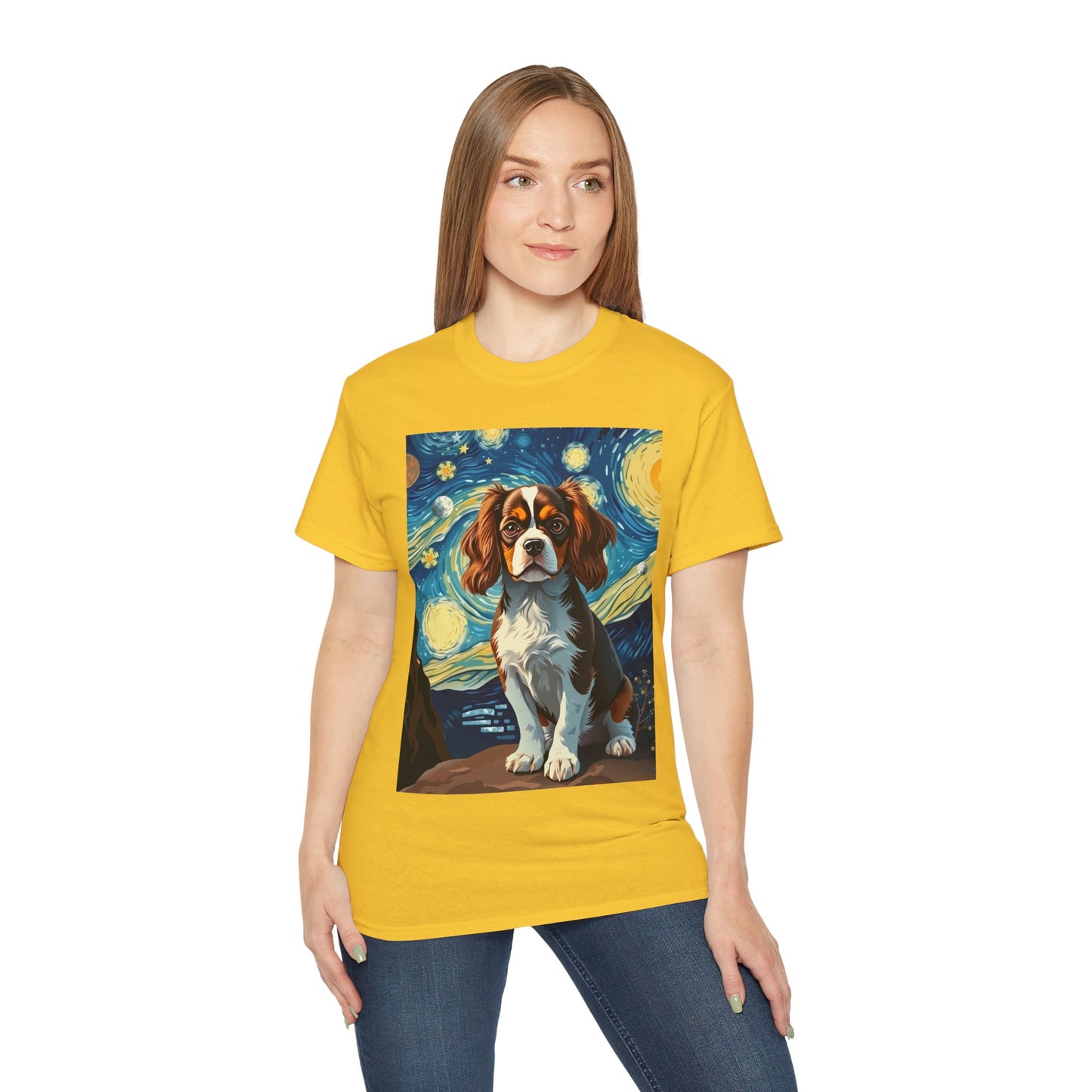 Starry Night Cavalier King Charles Spaniel Organic Tee