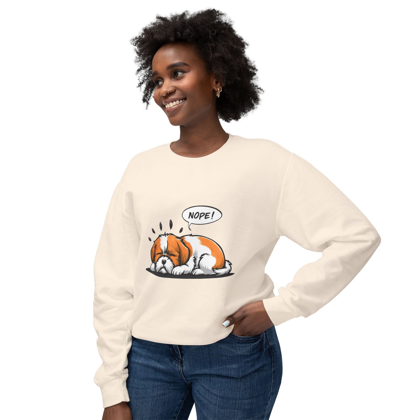 Cute Dog Cartoon Nope Meme Sweatshirt