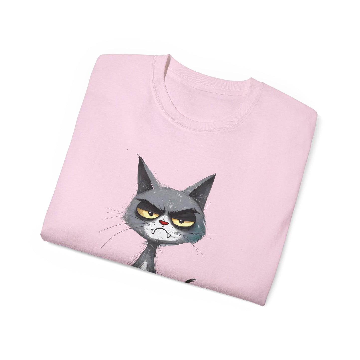 Cute Funny Cartoon Meh Cat Meme Unisex Tee