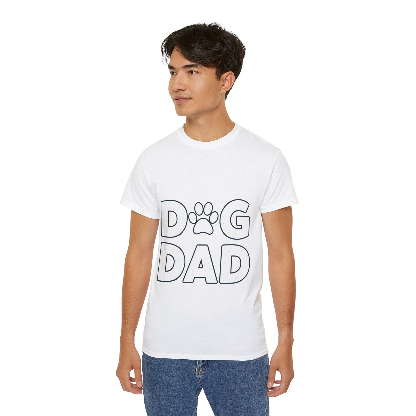 Cute Dog Dad Paw Print Unisex Organic T-Shirt