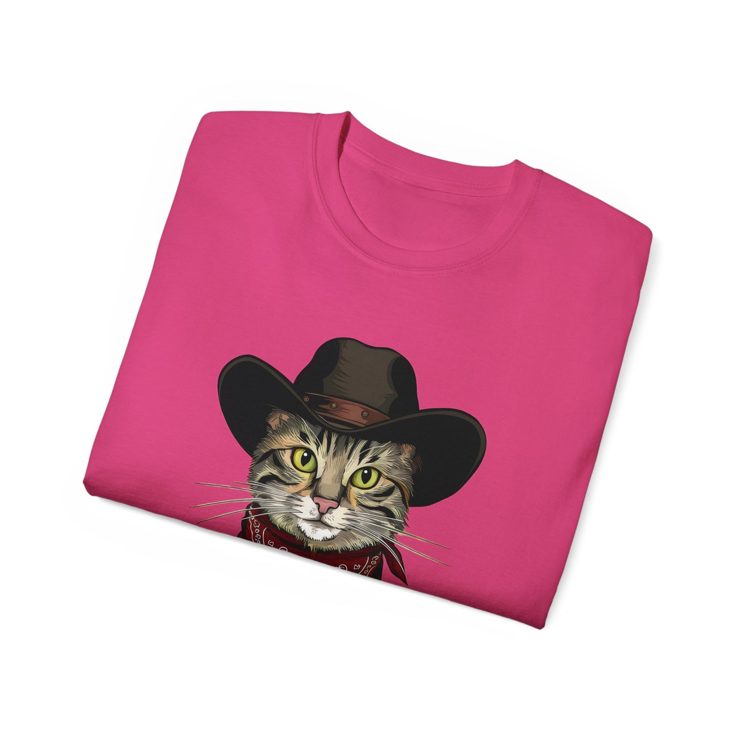 Cute Cat Cartoon Meowdy Partner Unisex Organic T-Shirt