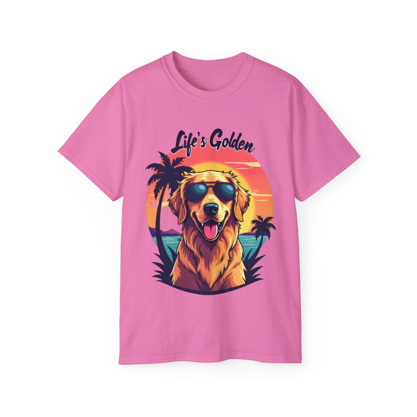 Cute Dog Cartoon Life's Golden Unisex Organic T-Shirt