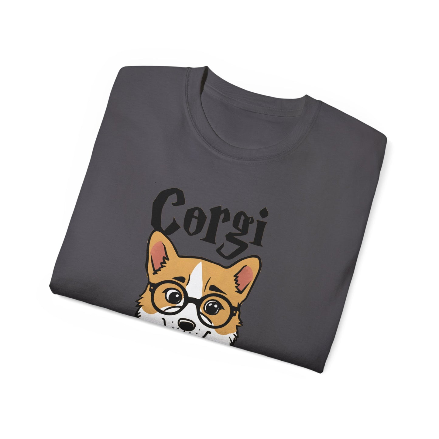 Cute Dog Cartoon Corgi Potter Unisex Organic T-Shirt