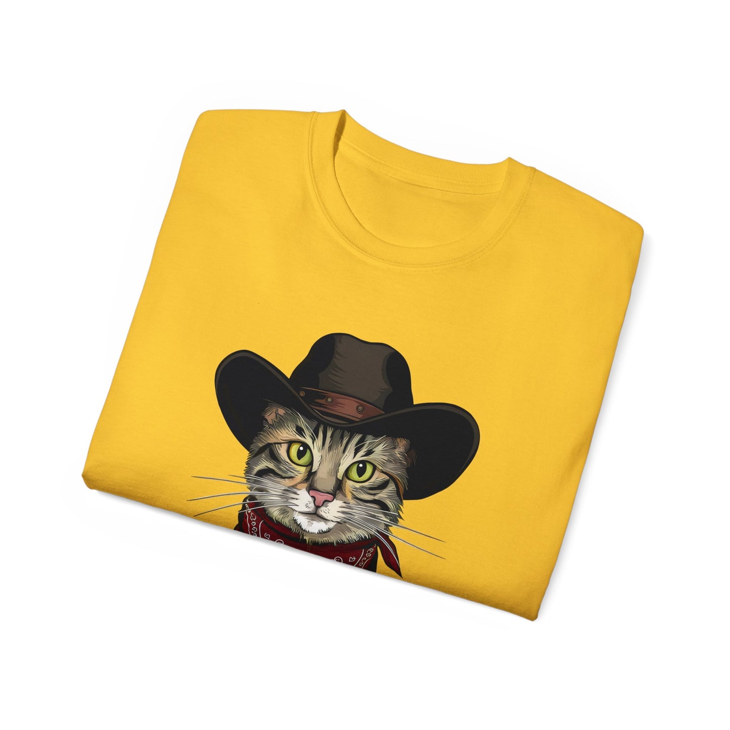 Cute Cat Cartoon Meowdy Partner Unisex Organic T-Shirt