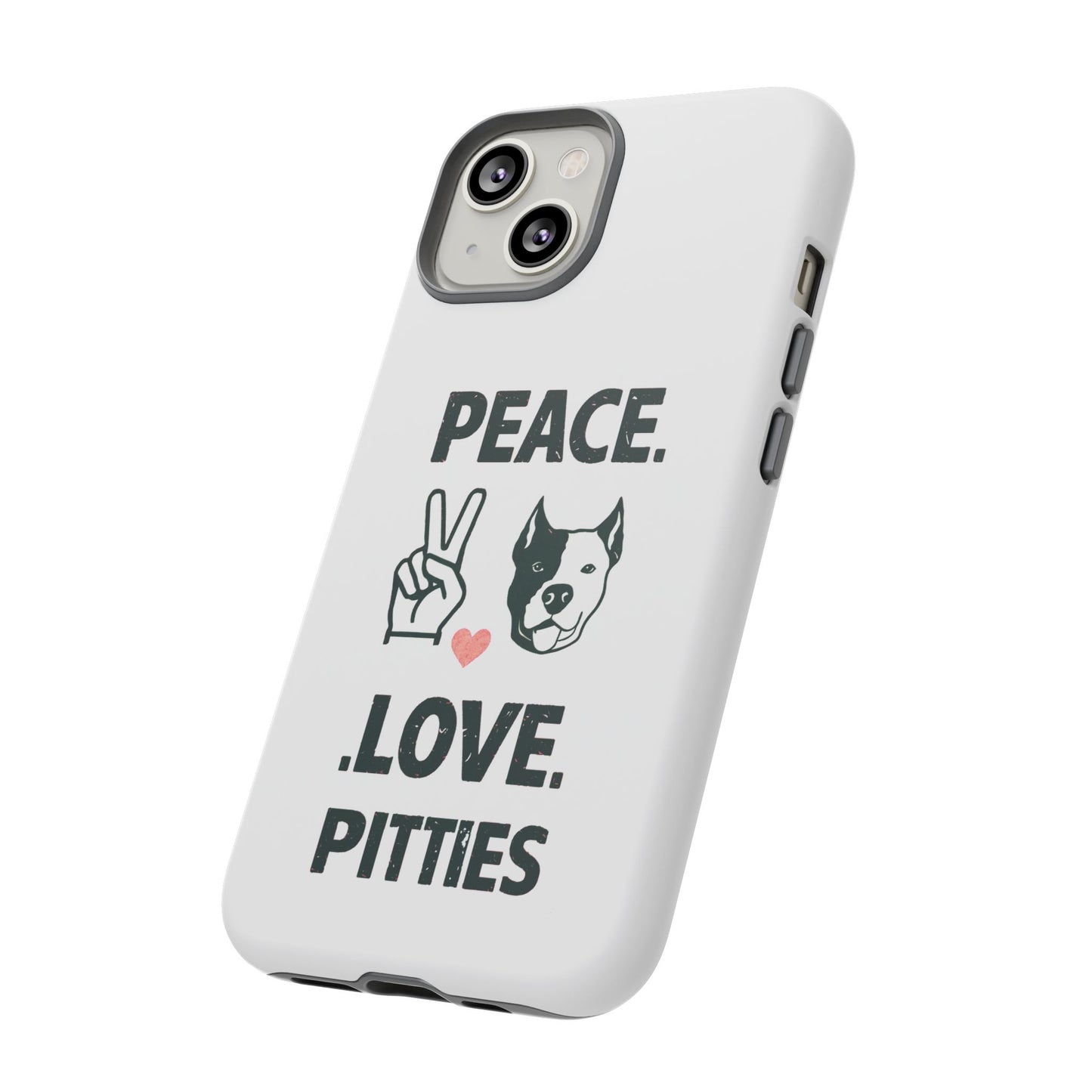 Cute Dog Cartoon Peace Love Pitties iPhone Tough Cases