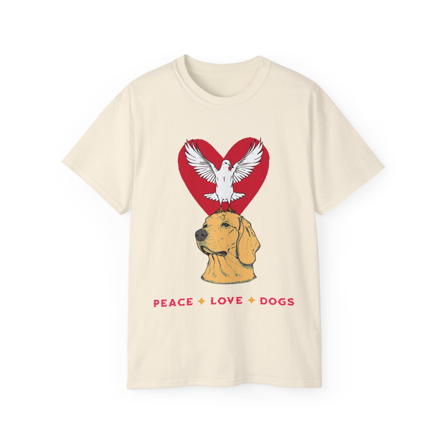 Dog Lover Peace Love Dogs Unisex Organic T-Shirt