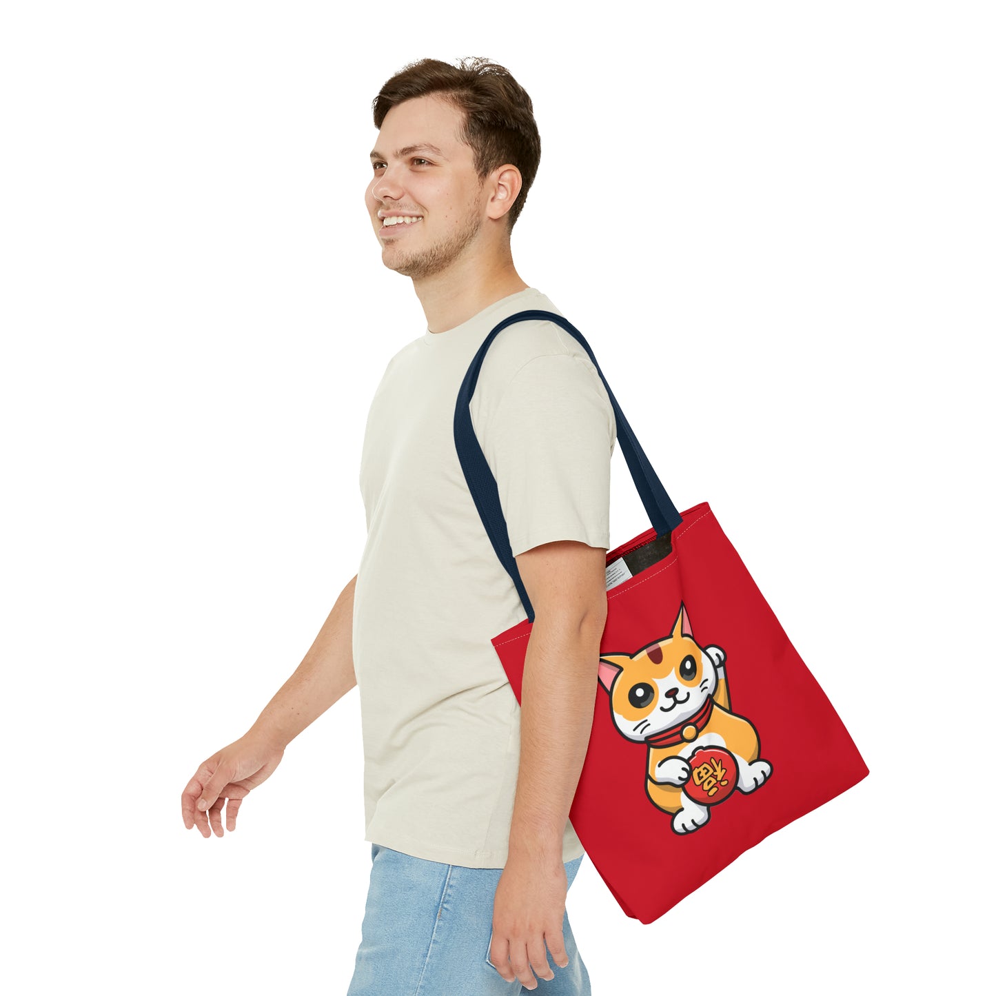 Cute Japanese Lucky Cat Cartoon Chinese New Year Tote Bag