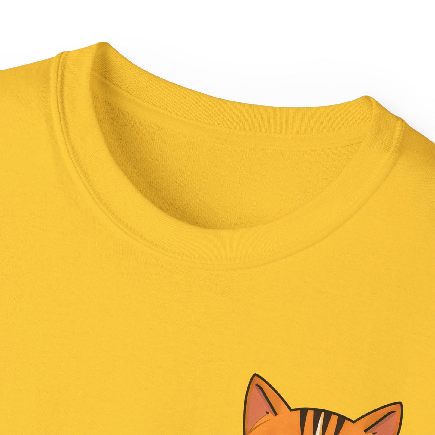 Cute Cartoon Cat in Pocket Unisex Organic T-Shirt