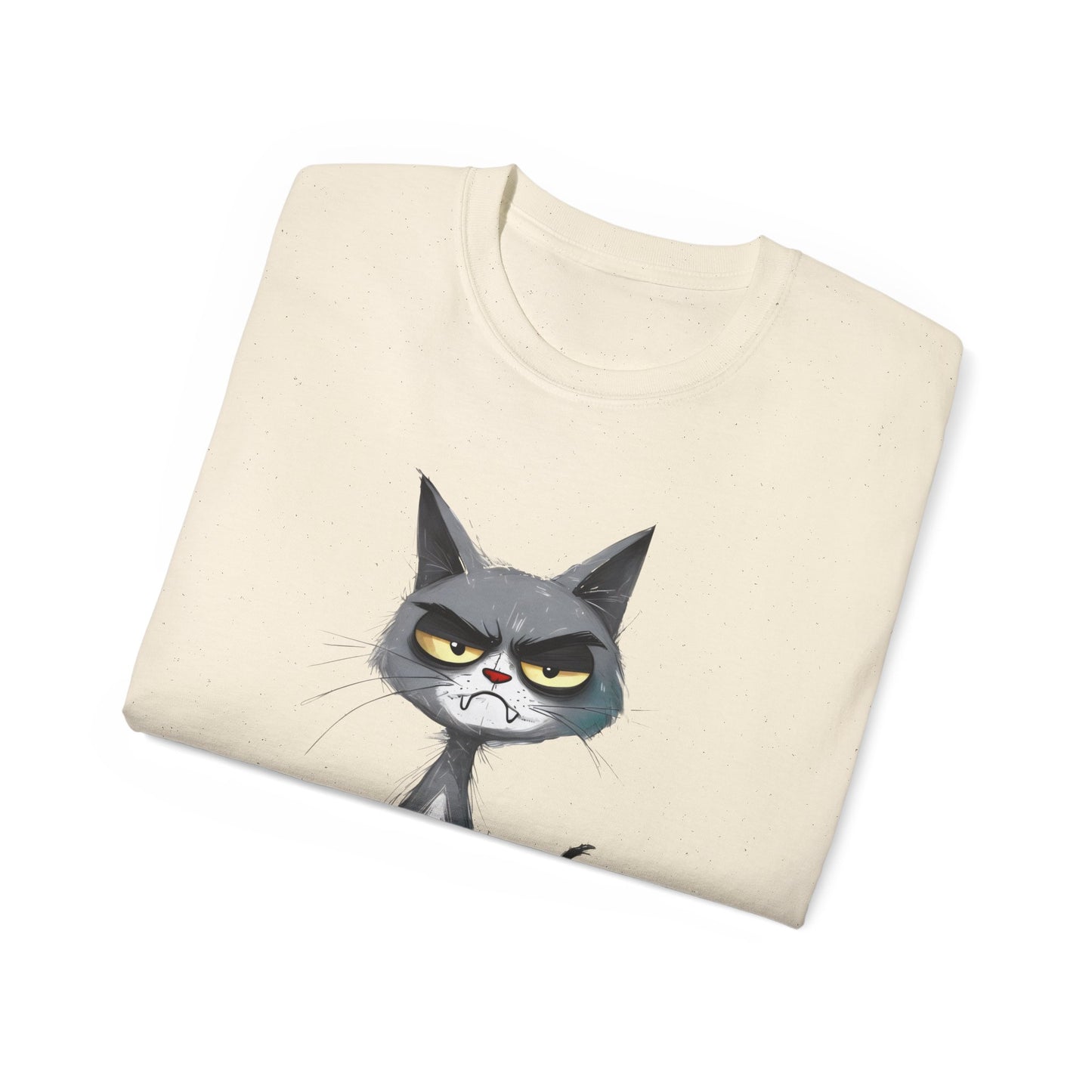 Cute Funny Cartoon Meh Cat Meme Unisex Tee