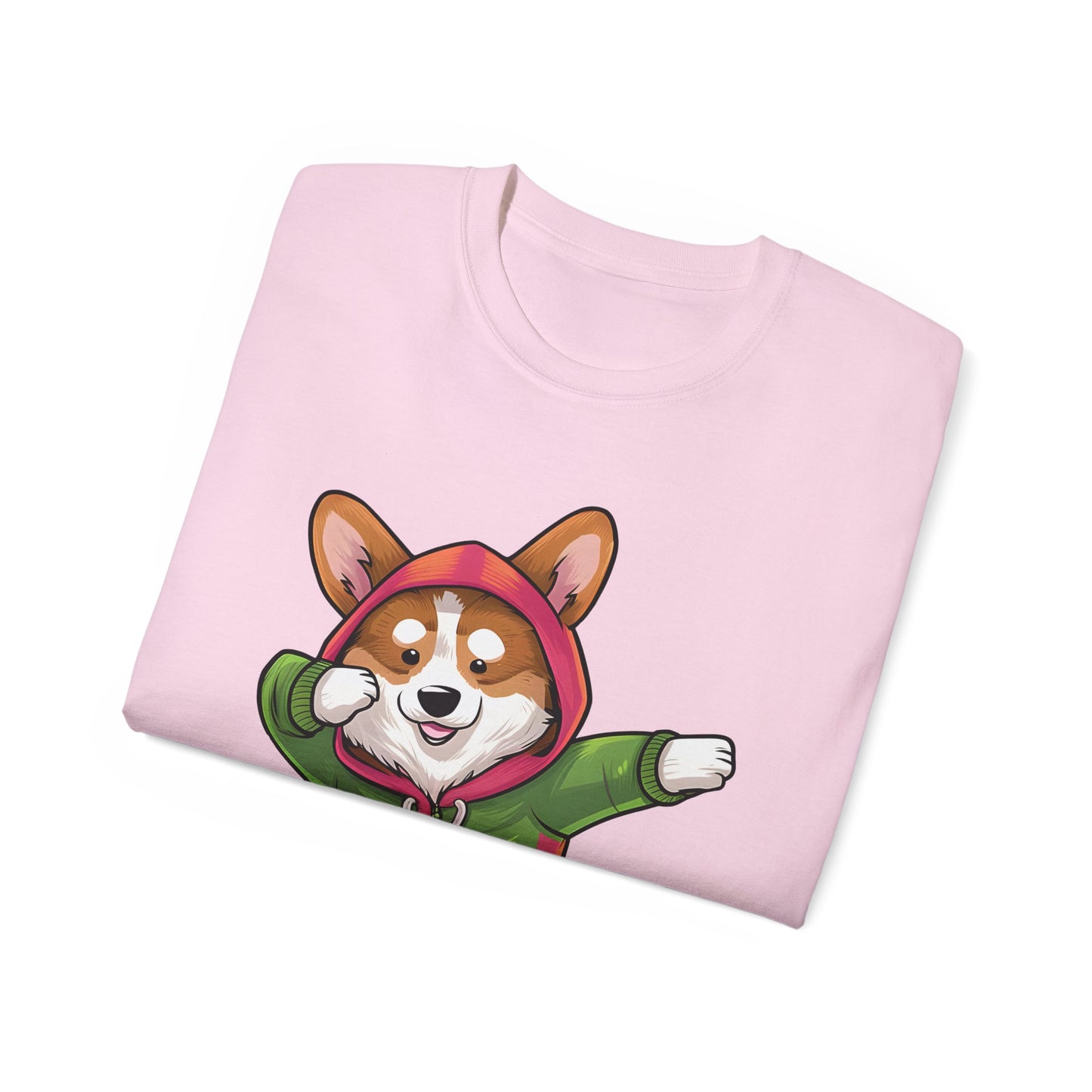 Cute Dog Cartoon Corgi Dabbing Meme Unisex Organic T-Shirt