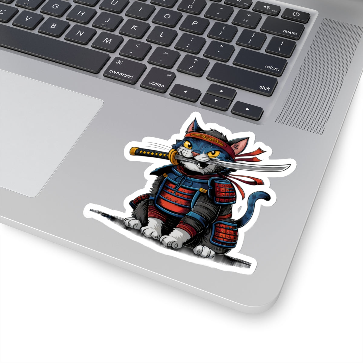 Cute Cartoon Samurai Ninja Cat Sticker