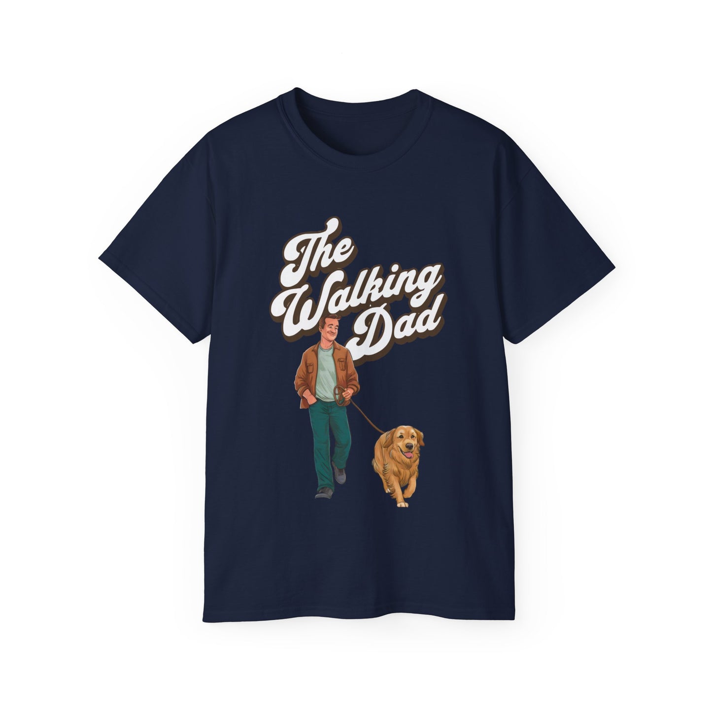 Cute Funny Dog Cartoon the Walking Dad Meme Unisex Organic T-Shirt