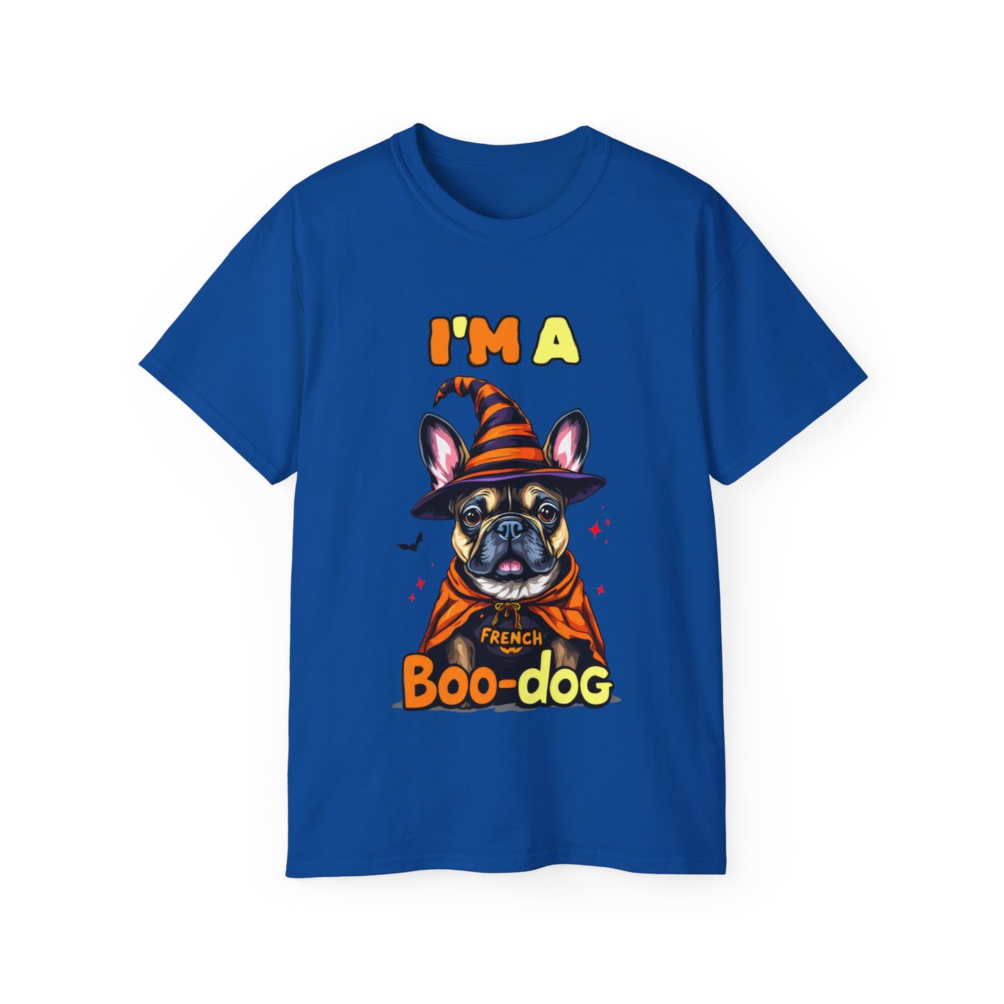 Cute Funny Dog Cartoon I'm a French Boo-dog Unisex Organic T-Shirt