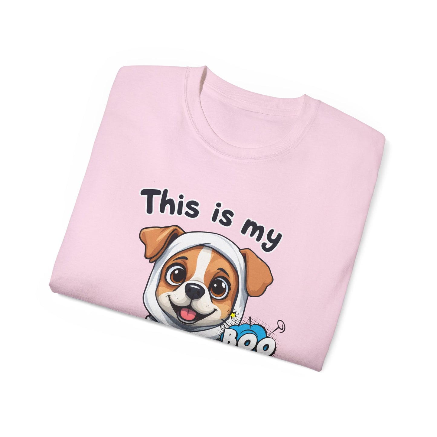 Cute Funny Dog Cartoon This is My Scary Halloween Costume Unisex Organic T-Shirt