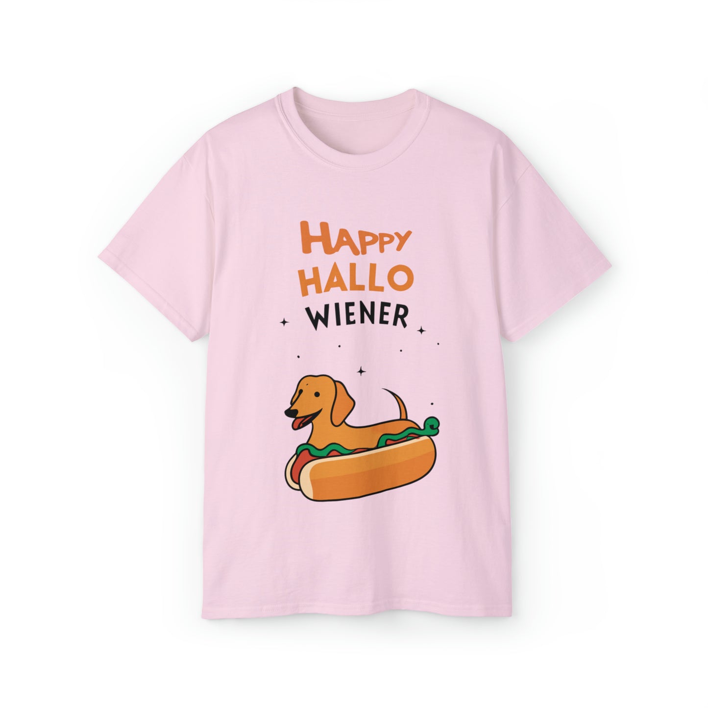 Cute Funny Happy Hallowiener Unisex Organic T-Shirt