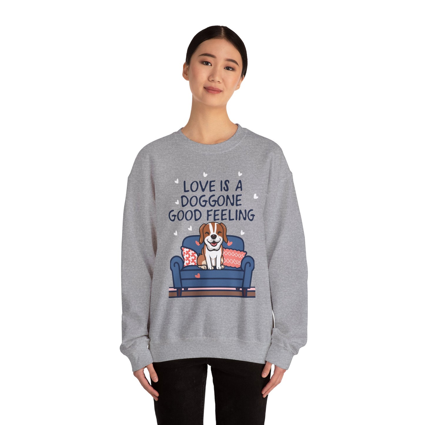 Cute Dog Cartoon Valentine's Day Meme Crewneck Sweatshirt