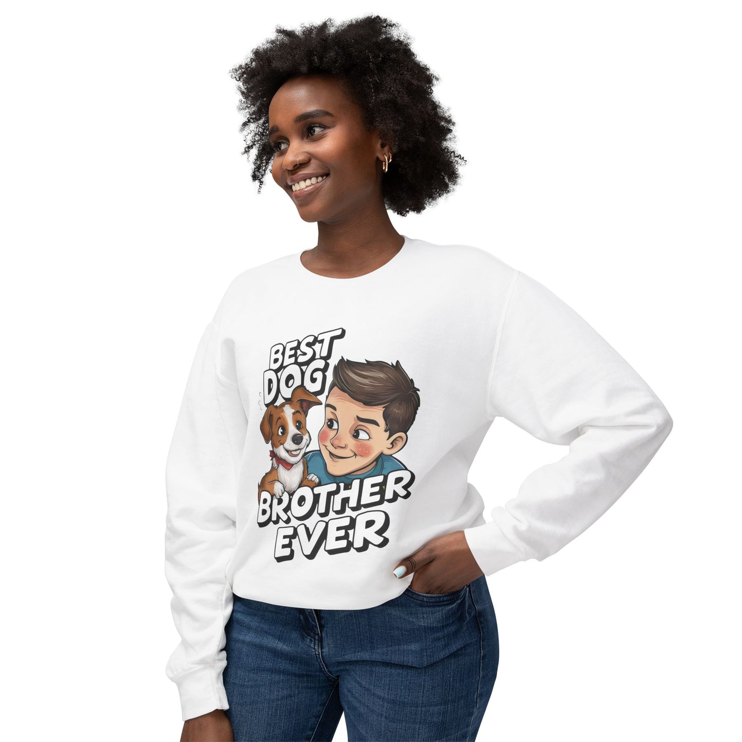 Cute Dog Brother Ever Crewneck Sweatshirt