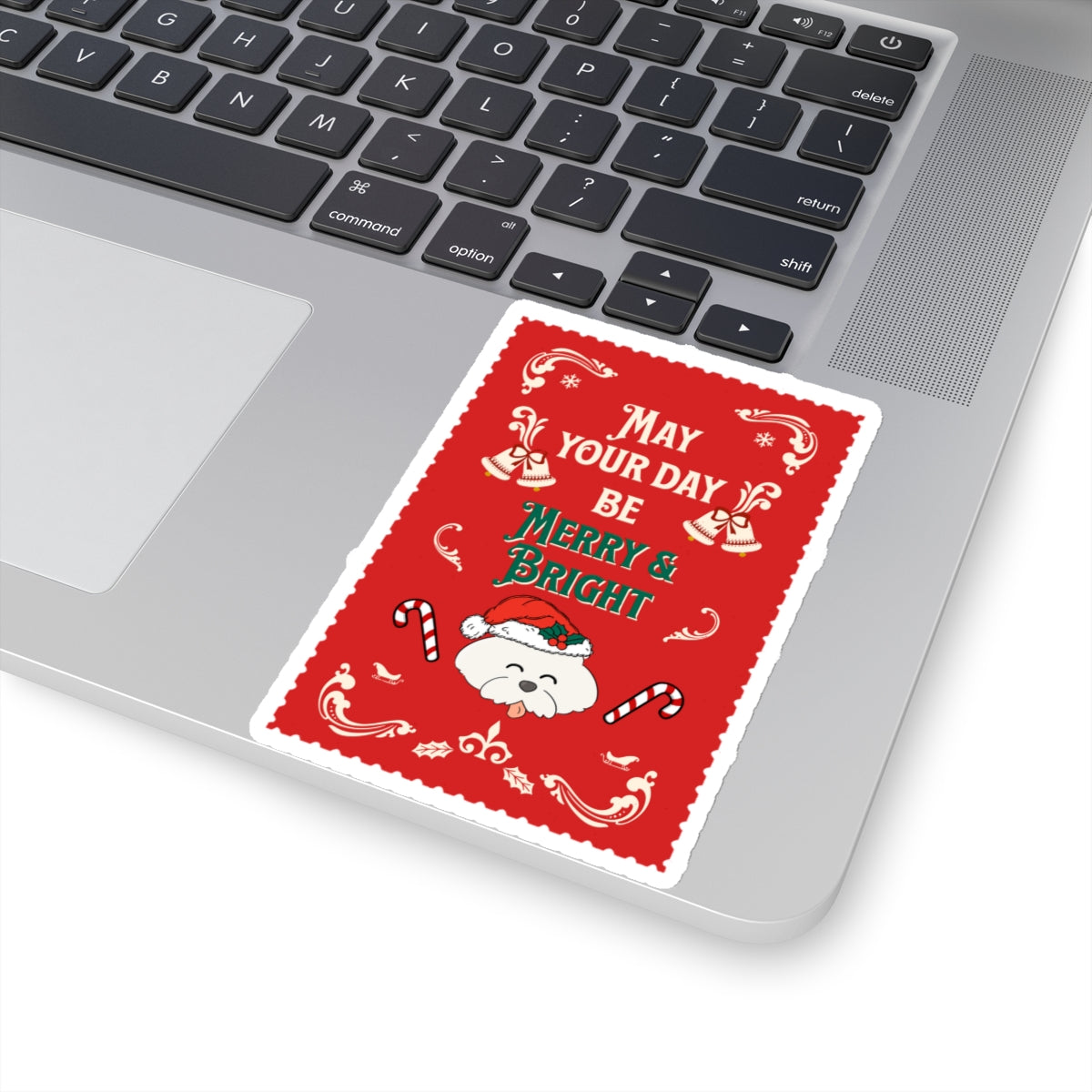 May Your Day be Merry and Bright Christmas Dog Kiss-cut Stickers