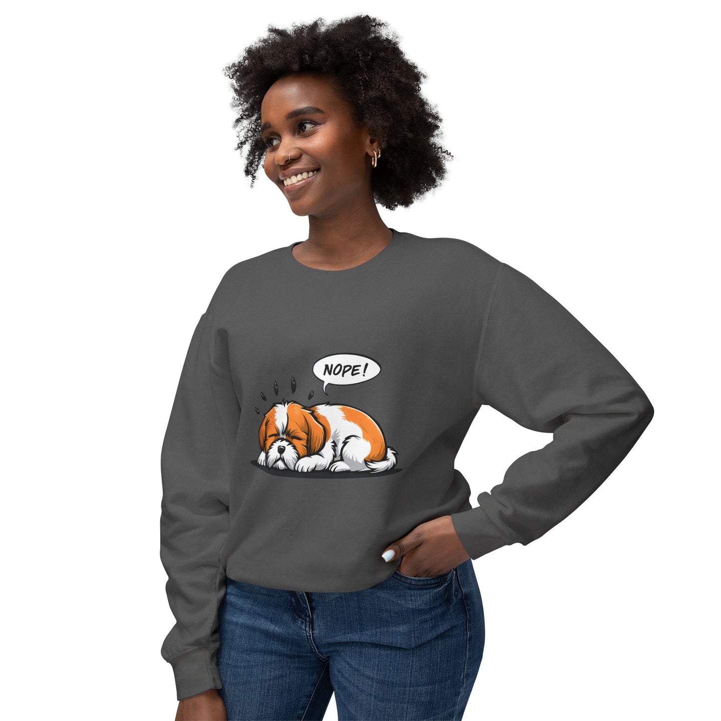 Cute Dog Cartoon Nope Meme Sweatshirt