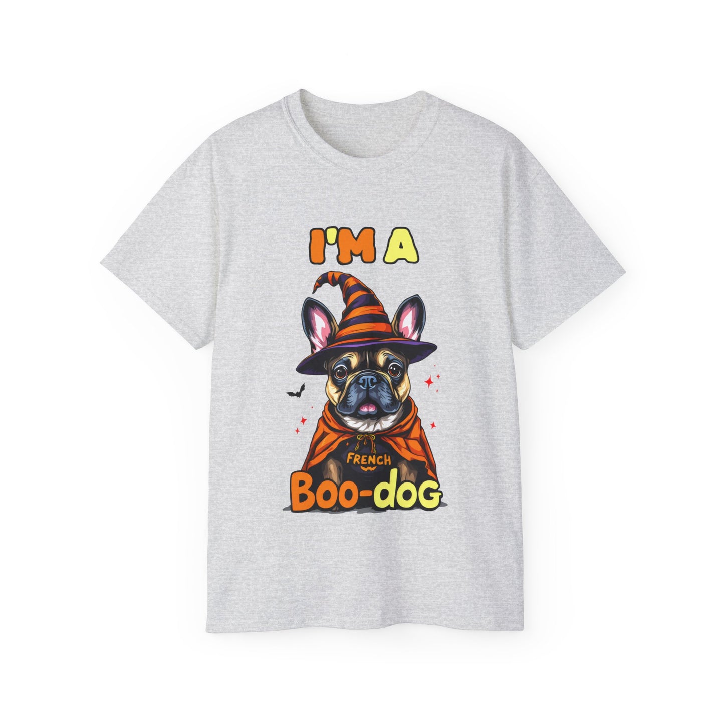 Cute Funny Dog Cartoon I'm a French Boo-dog Unisex Organic T-Shirt