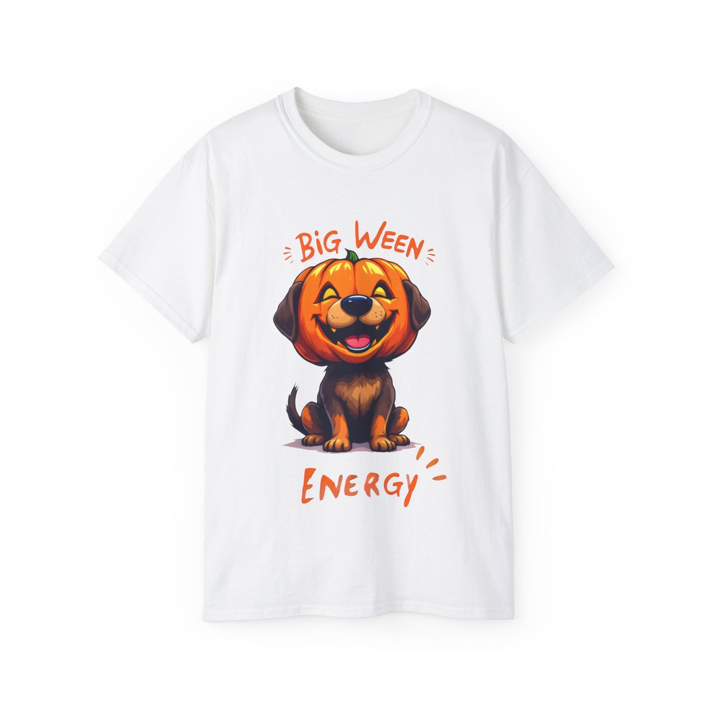 Cute Dog Cartoon Big Ween Energy Unisex Organic T-Shirt