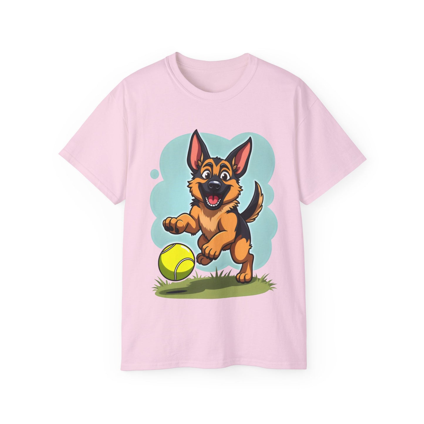 Cute Dog Cartoon German Shepherd Organic T-Shirt