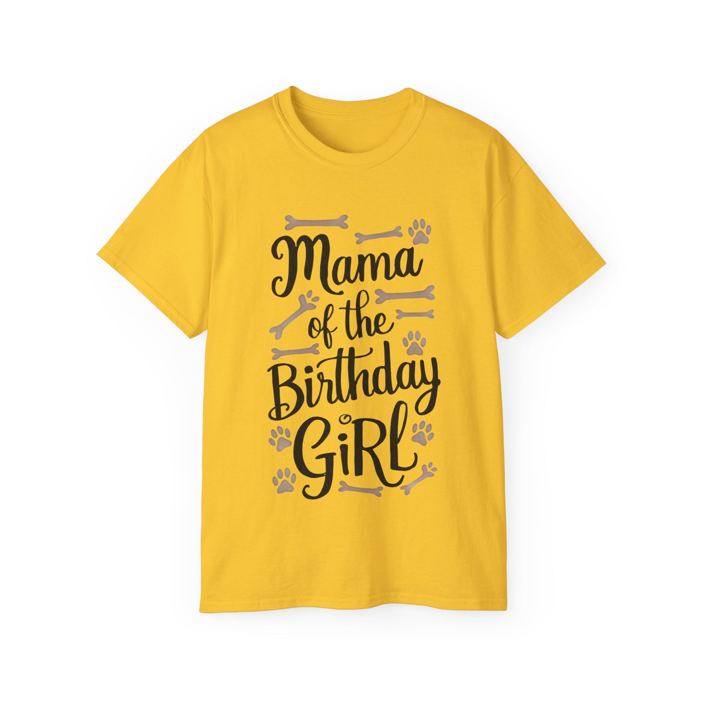 Cute Mama of the Birthday Girl Paw Print Organic T-Shirt