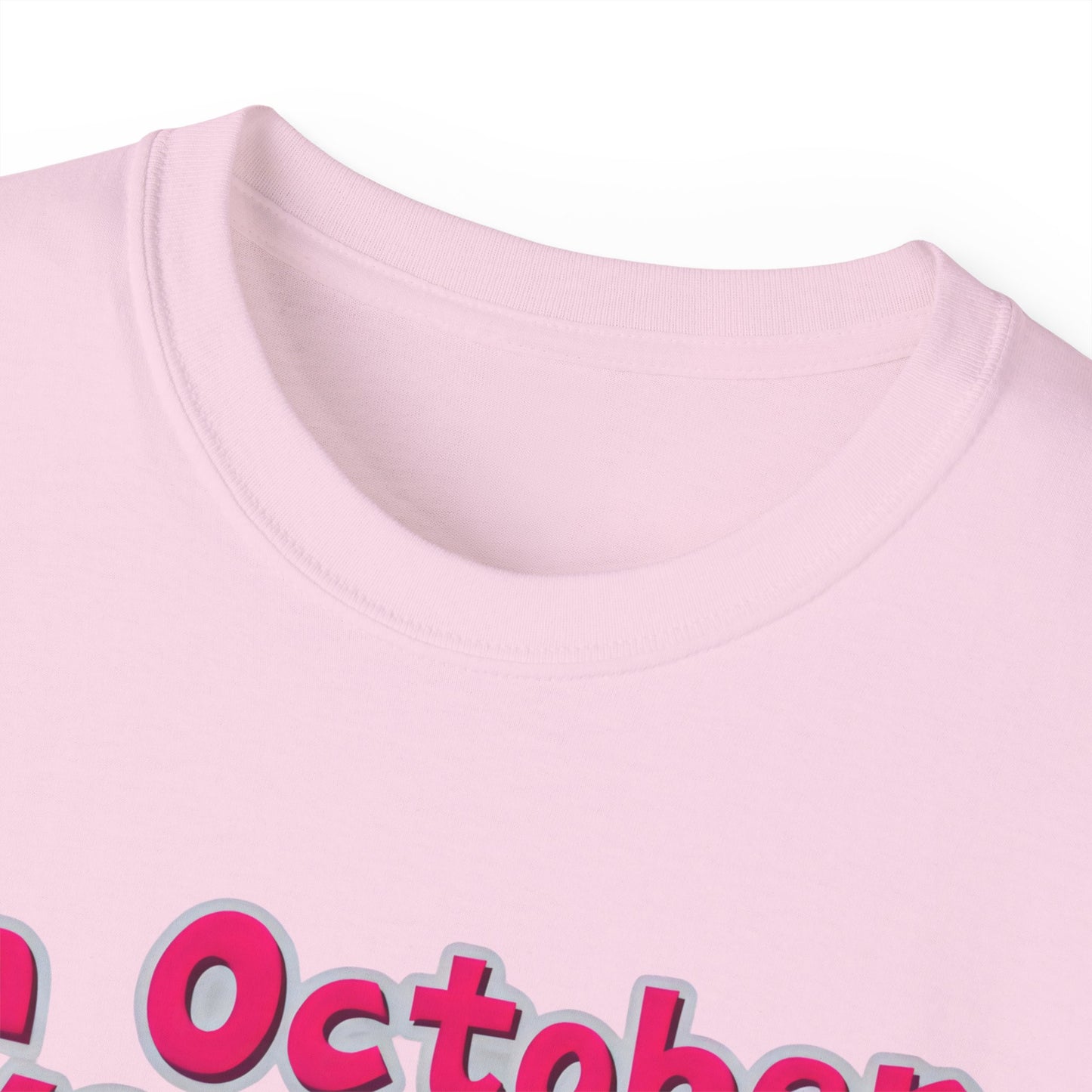 Cute Pet Cartoon In October We Wear Pink Unisex Organic T-Shirt