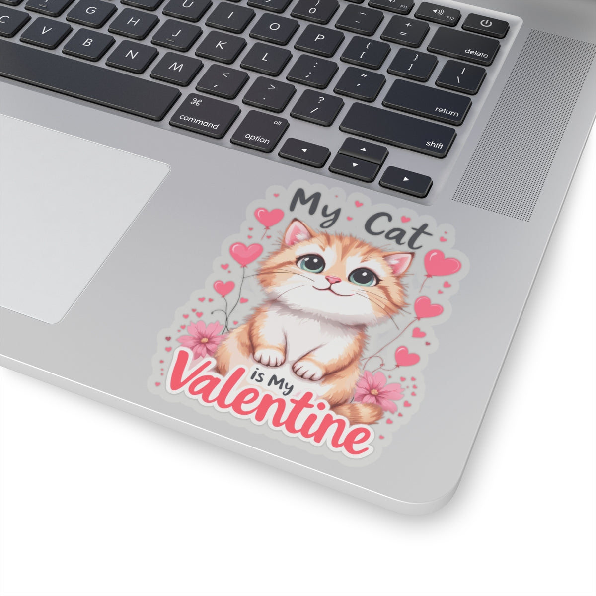 Cute Cartoon My Cat is My Valentine Sticker