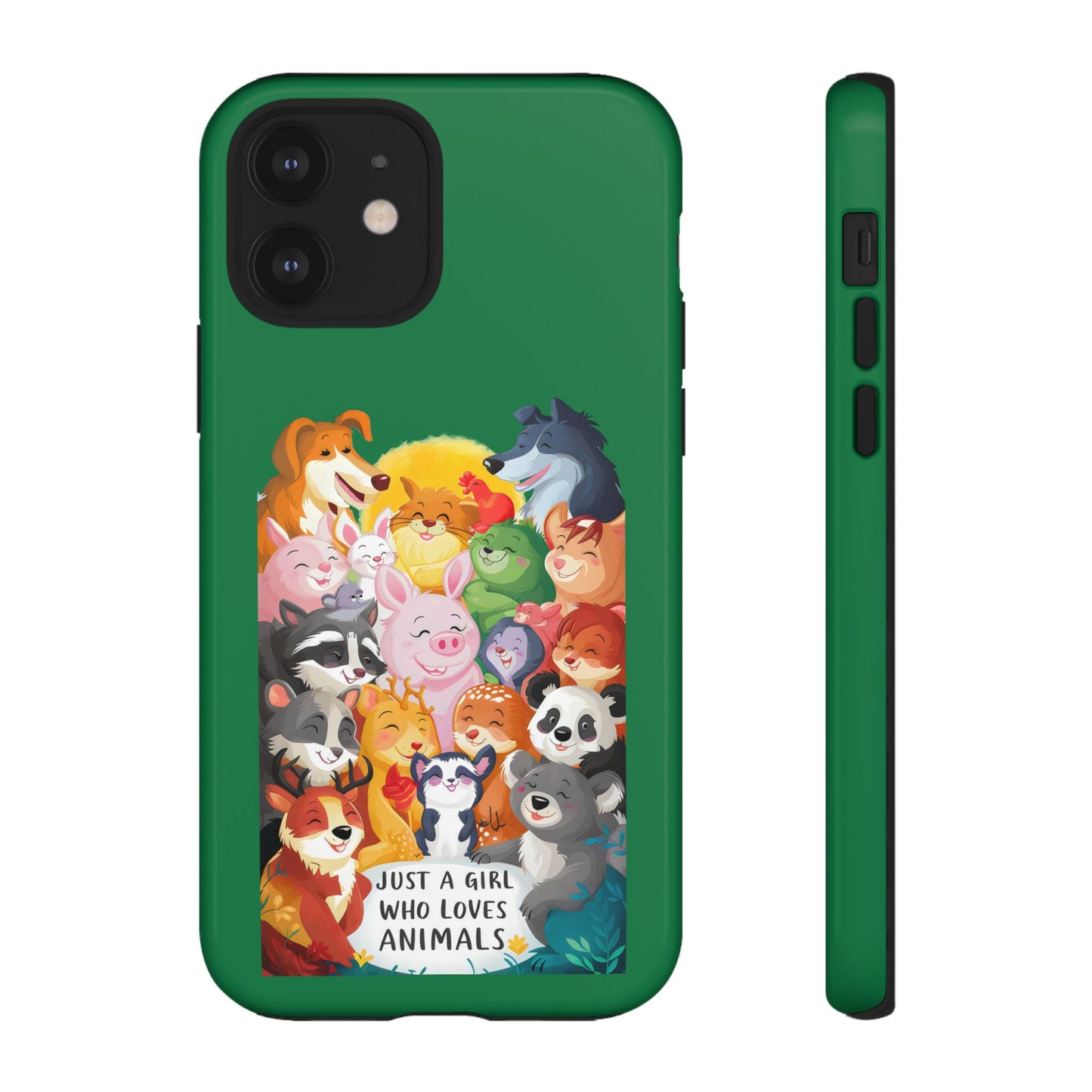 Cute Cartoon Just a Girl Who Loves Animals iPhone Tough Cases