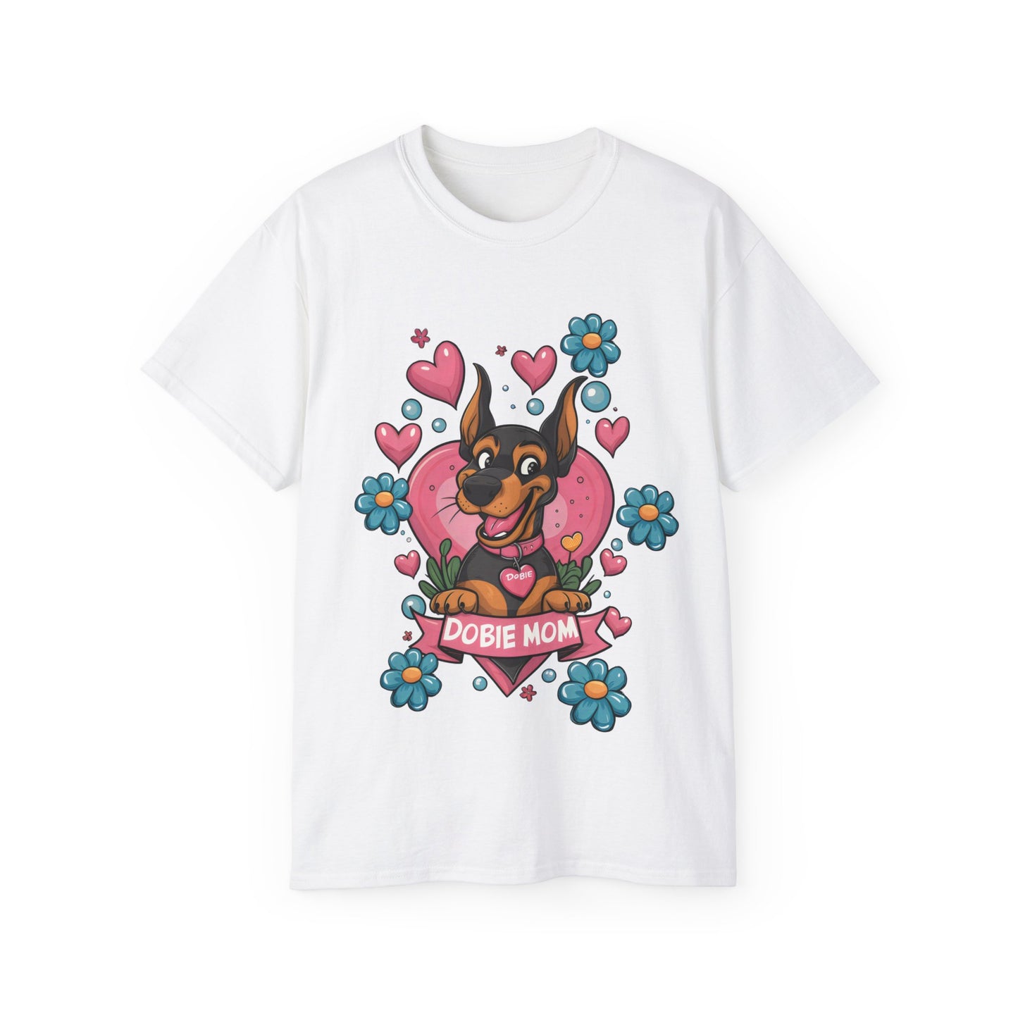 Cute Cartoon Dobie Mom Organic T-Shirt