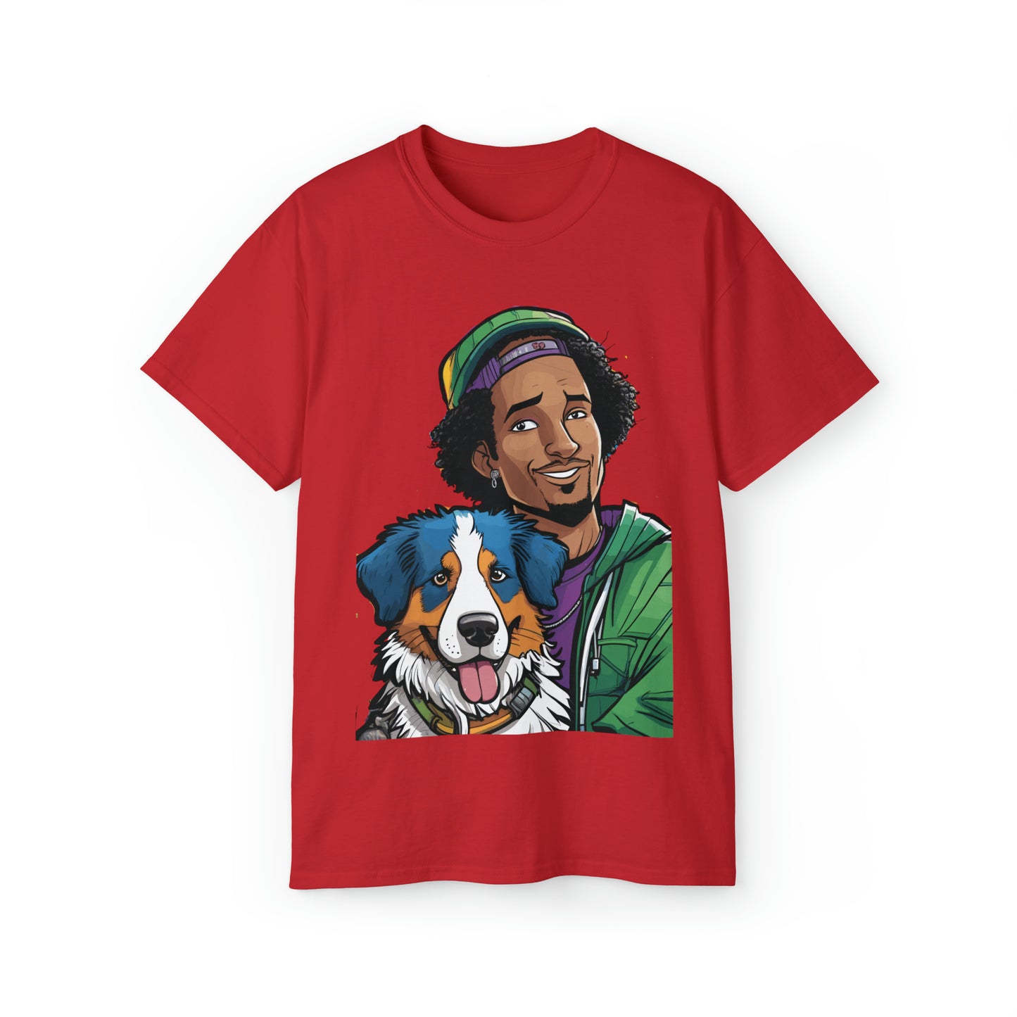 Cute Funny Rappers with Puppies Unisex Organic T-Shirt