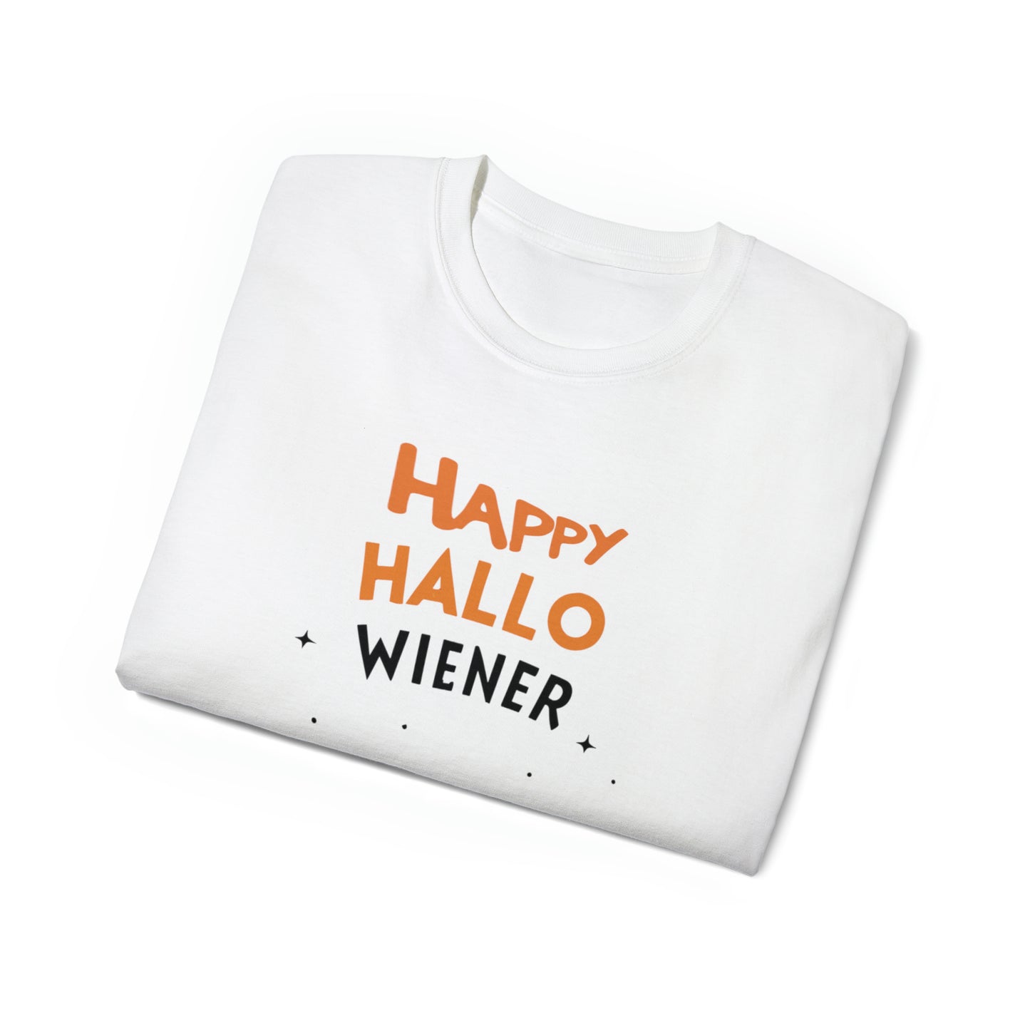 Cute Funny Happy Hallowiener Unisex Organic T-Shirt