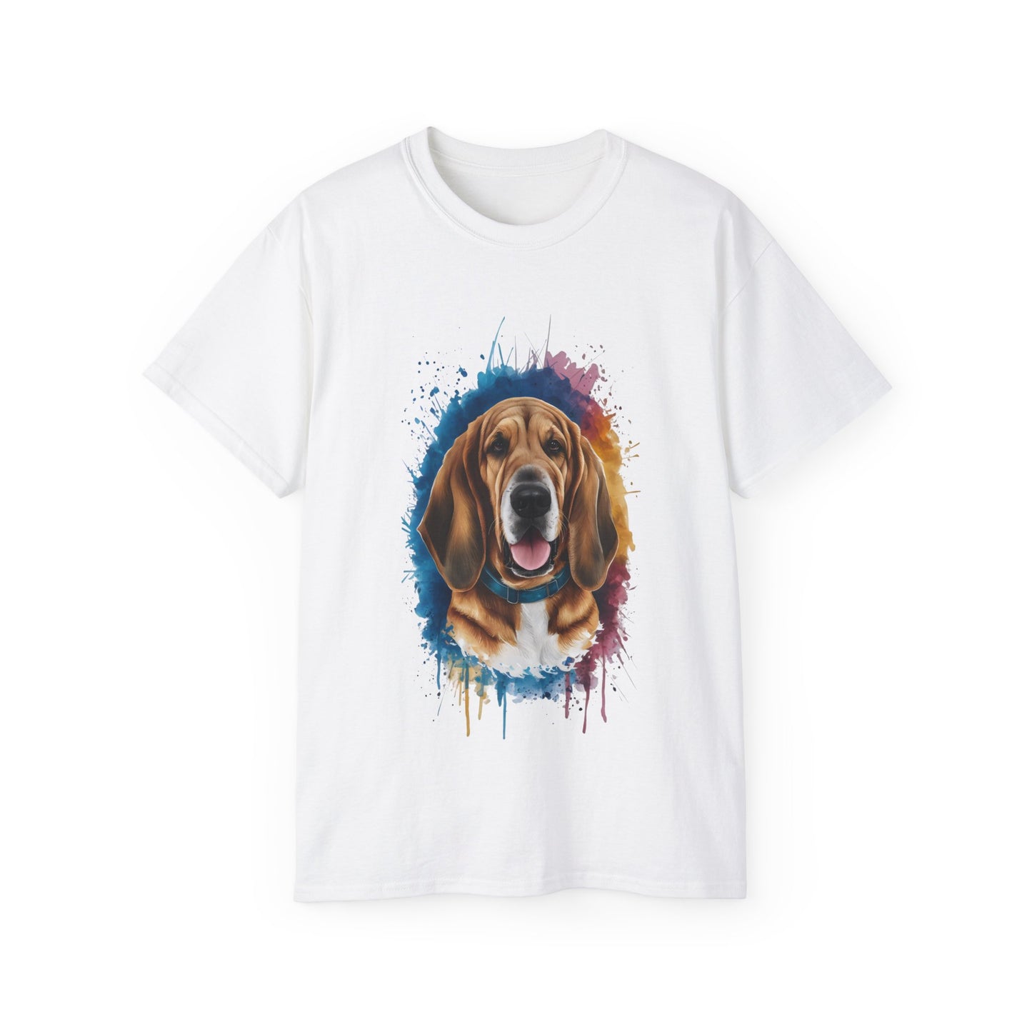 Cute Watercolour Bloodhound Dog Lover Organic T-Shirt