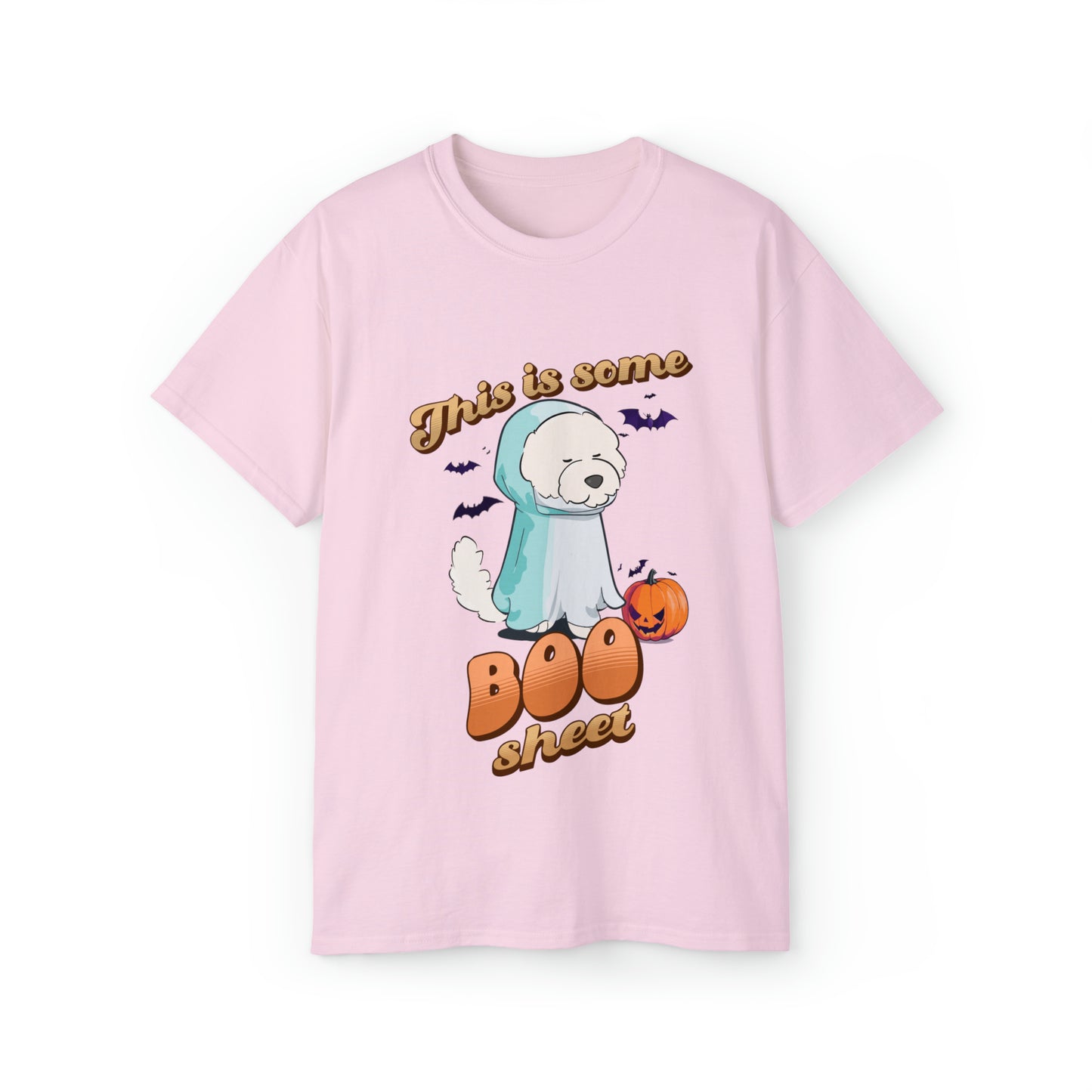 Cheeky Bichon Cute Funny This is Some Boo Sheet Unisex Organic T-Shirt