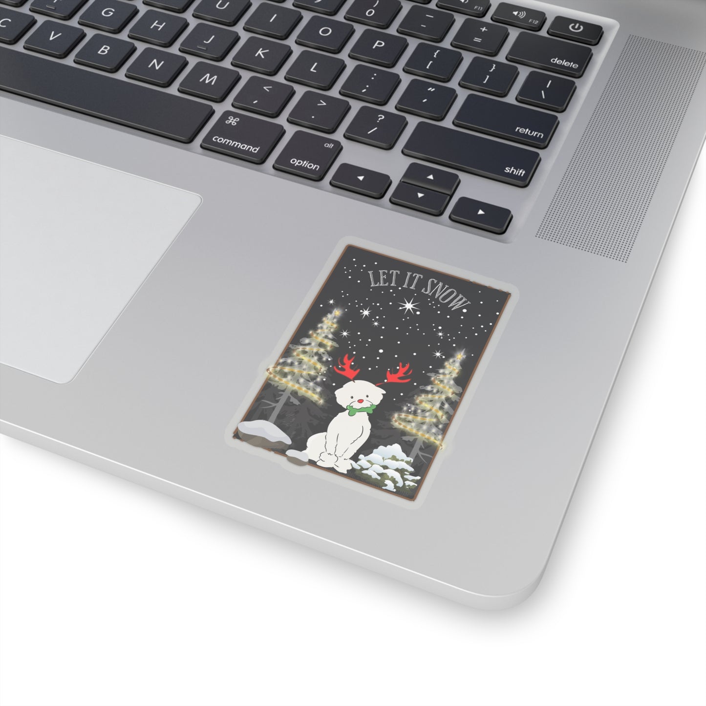 Cute Let It Snow Dog Christmas Kiss-cut Stickers