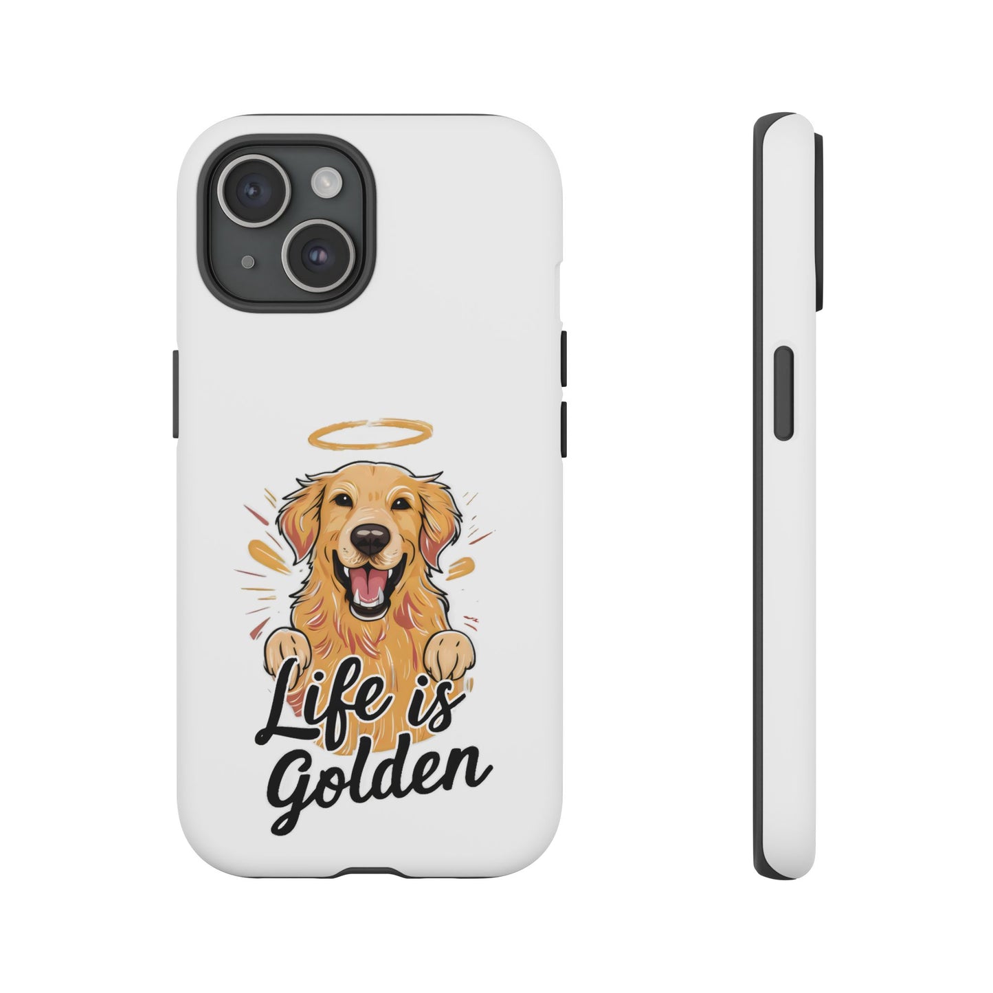 Cute Dog Cartoon Life is Golden iPhone Tough Cases