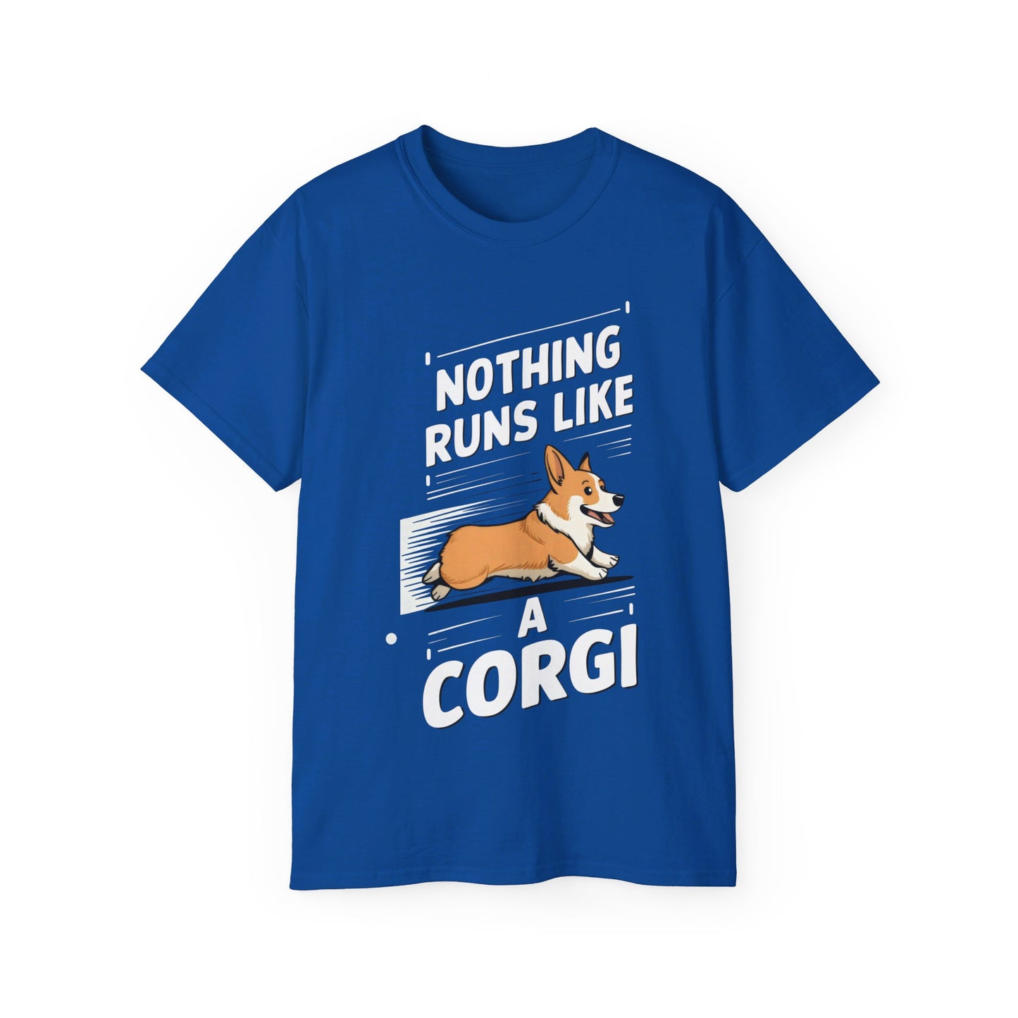 Cute Dog Cartoon Nothing Runs Like a Corgi Unisex Organic T-Shirt