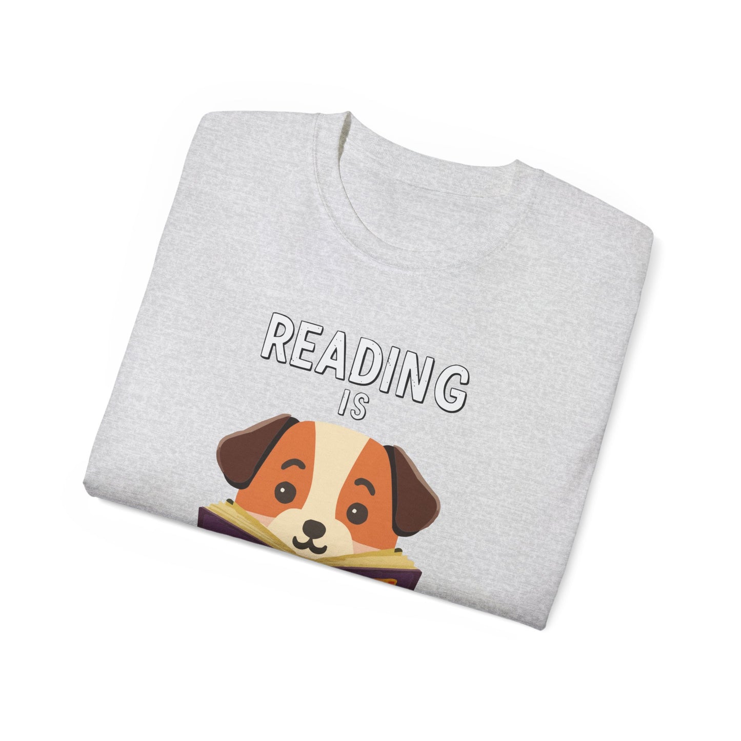 Cute Cartoon Reading is a Ticket to Adventure Unisex Organic T-Shirt