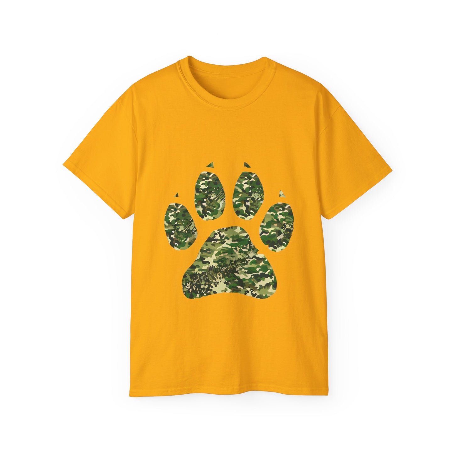 Cute Camouflage Paw Print Unisex Organic T-Shirt