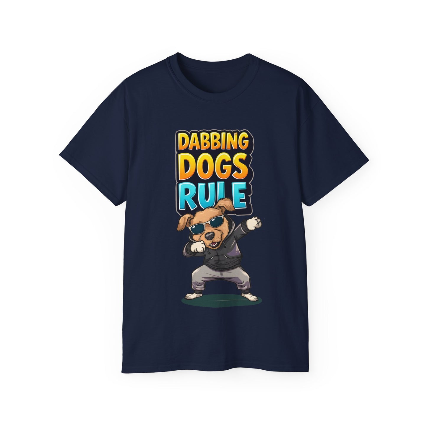 Cute Cartoon Dabbing Dogs Rule Unisex Organic T-Shirt