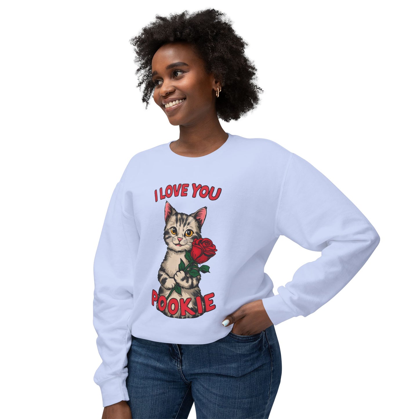 Cute Funny Cat Cartoon I Love You Poookie Sweatshirt