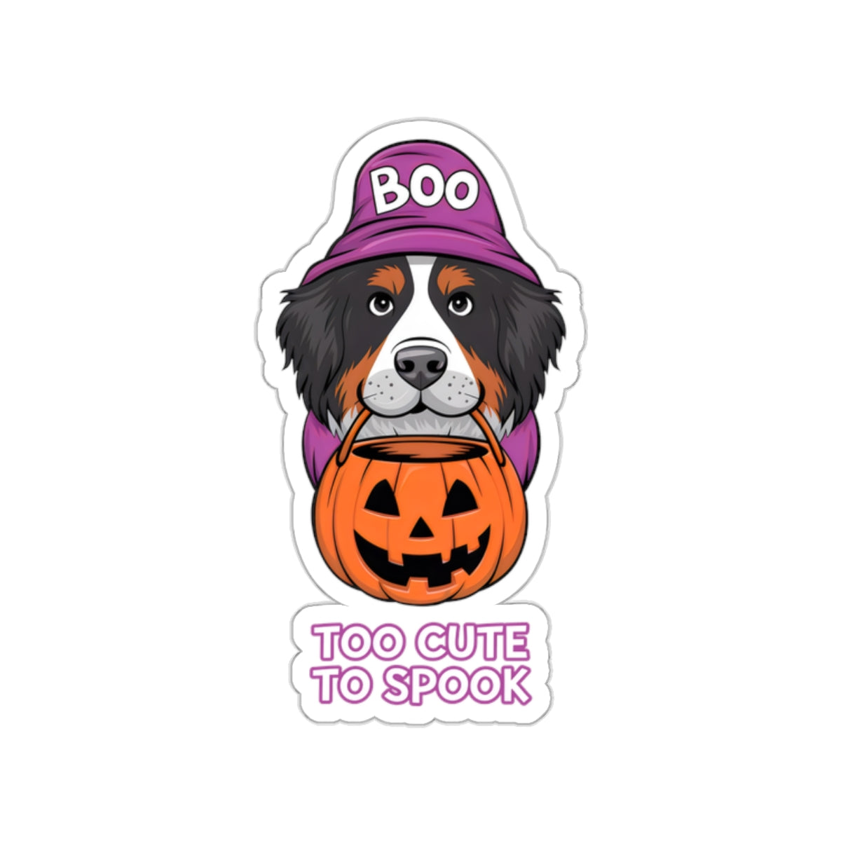 Dog Cartoon Too Cute to Spook Kiss-cut Stickers