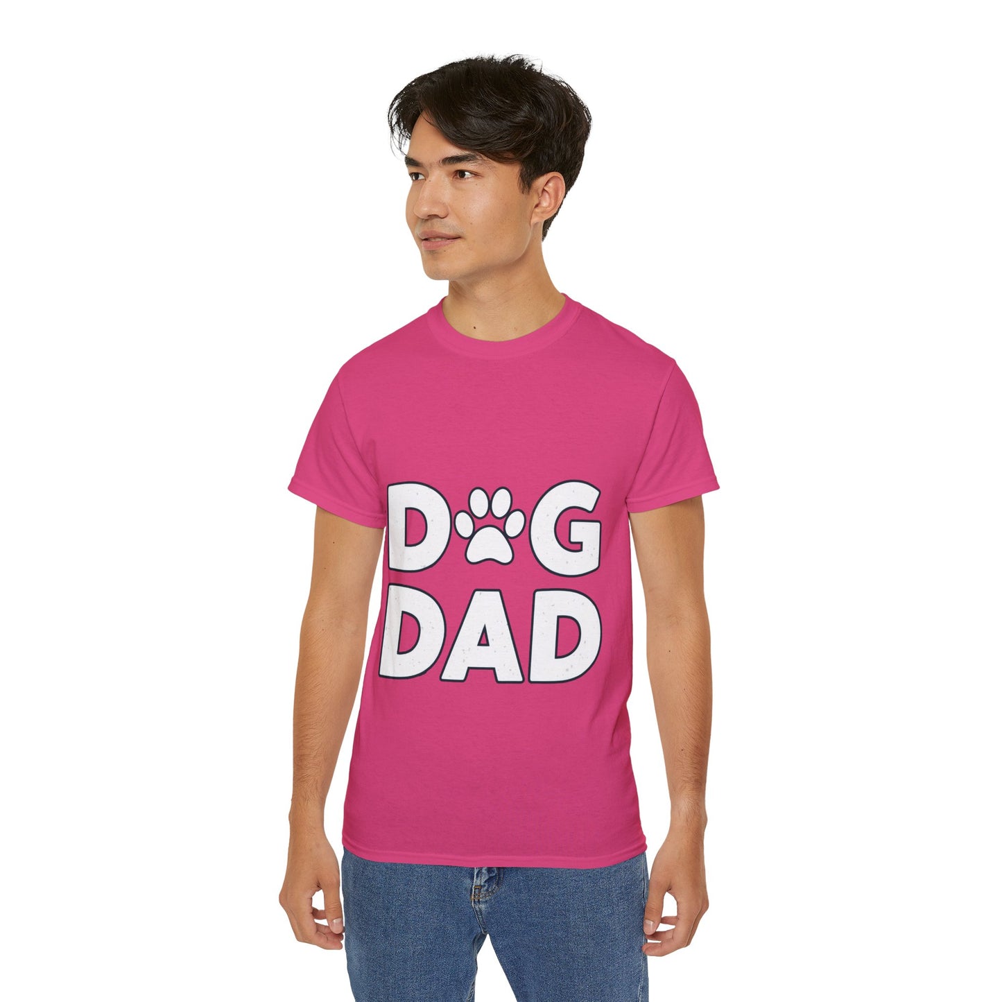 Cute Dog Dad Paw Print Unisex Organic T-Shirt