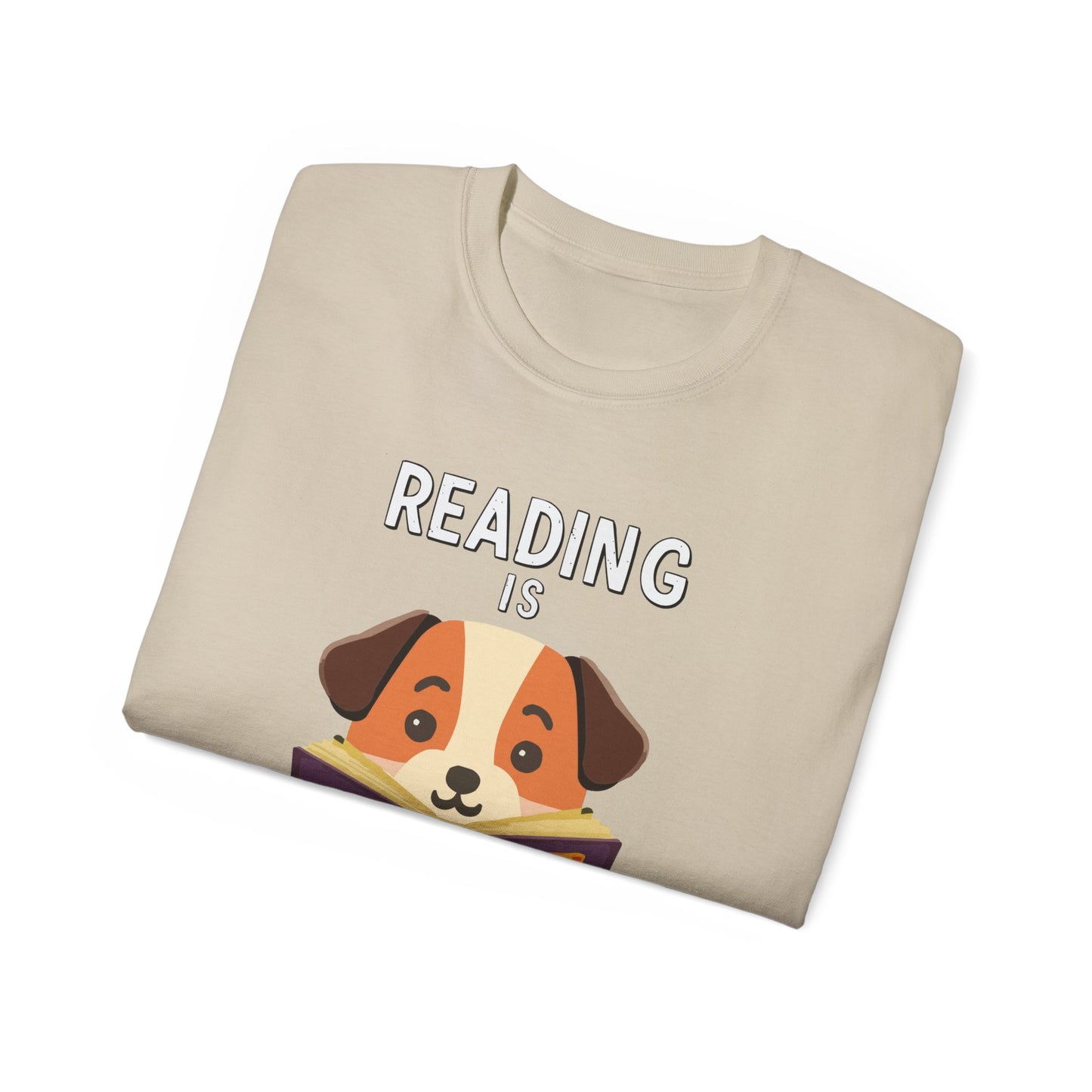 Cute Cartoon Reading is a Ticket to Adventure Unisex Organic T-Shirt