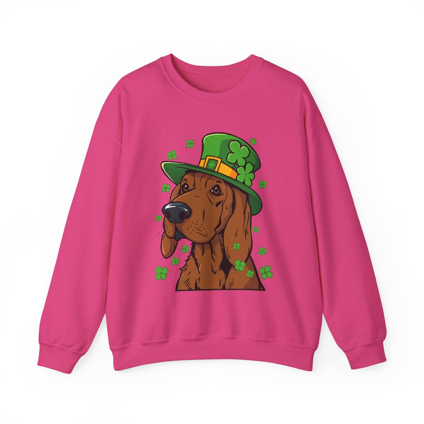 Cute Cartoon Shamrock Bloodhound St Patrick's Day Sweatshirt