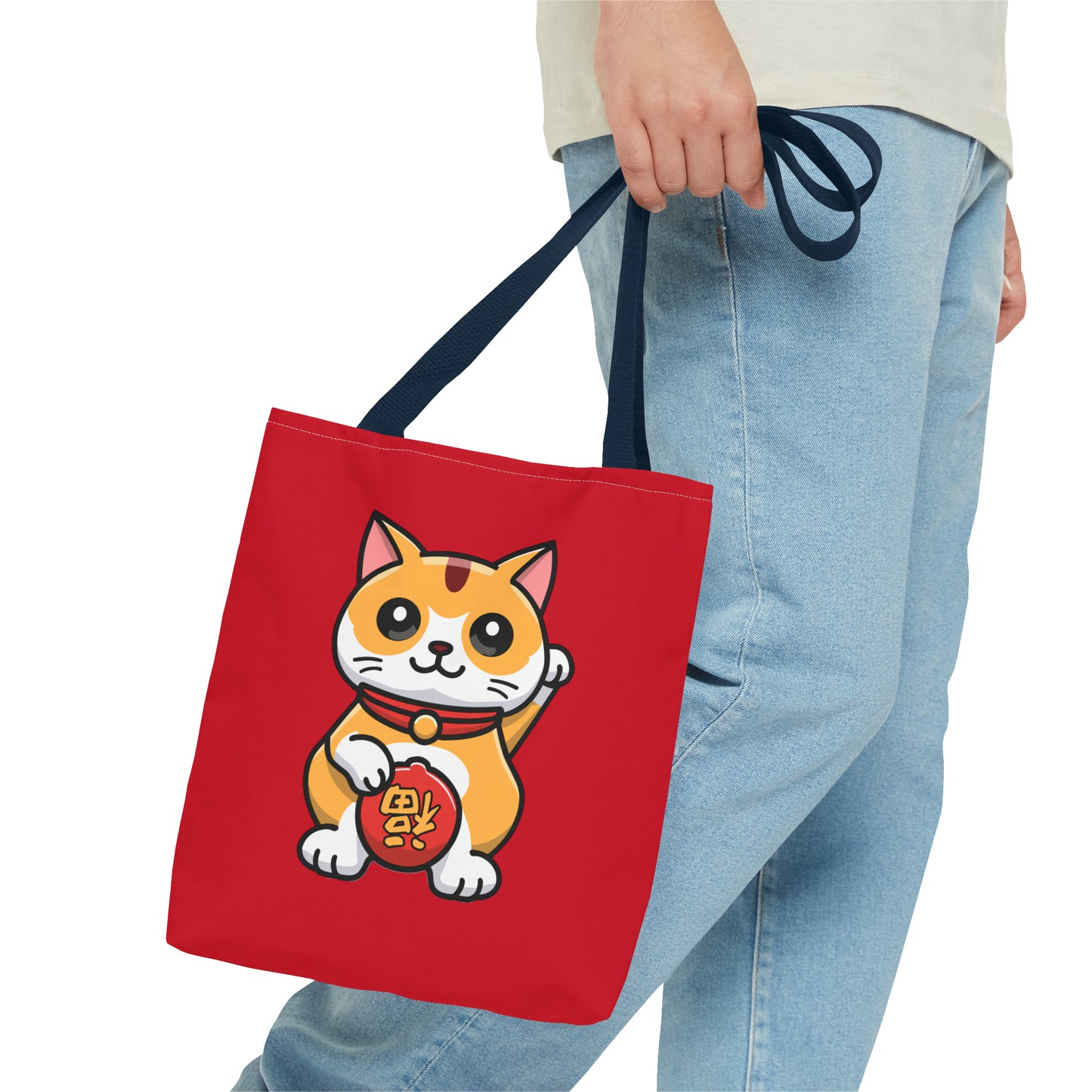 Cute Japanese Lucky Cat Cartoon Chinese New Year Tote Bag