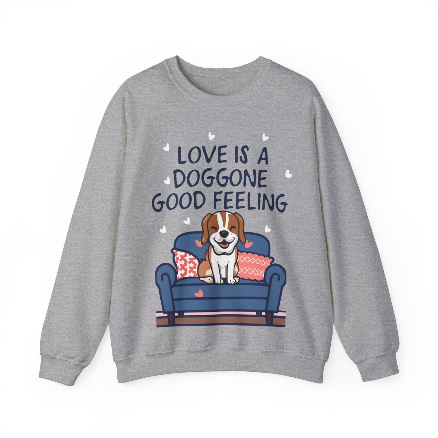 Cute Dog Cartoon Valentine's Day Meme Crewneck Sweatshirt