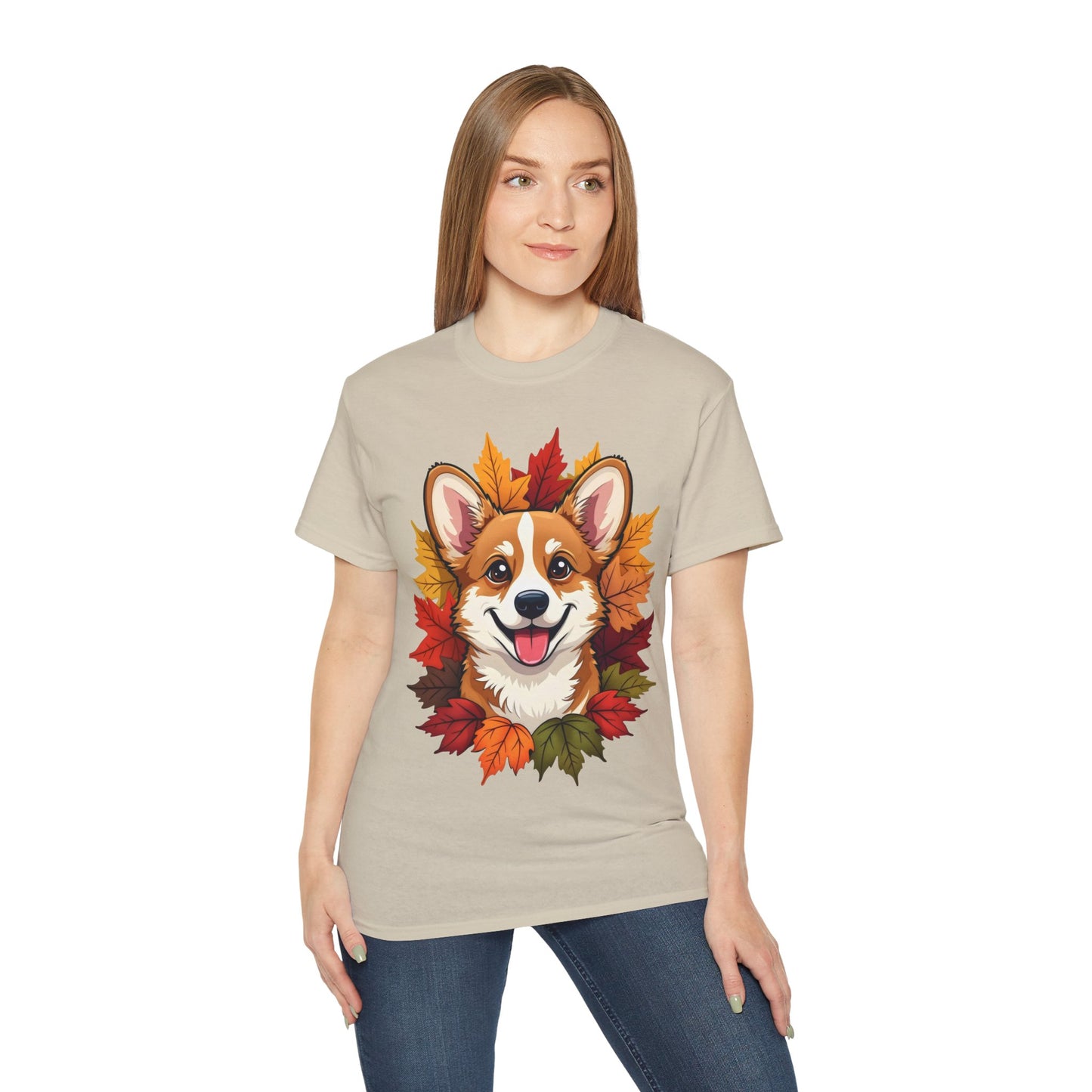 Cute Dog Cartoon Corgi Fall Tee