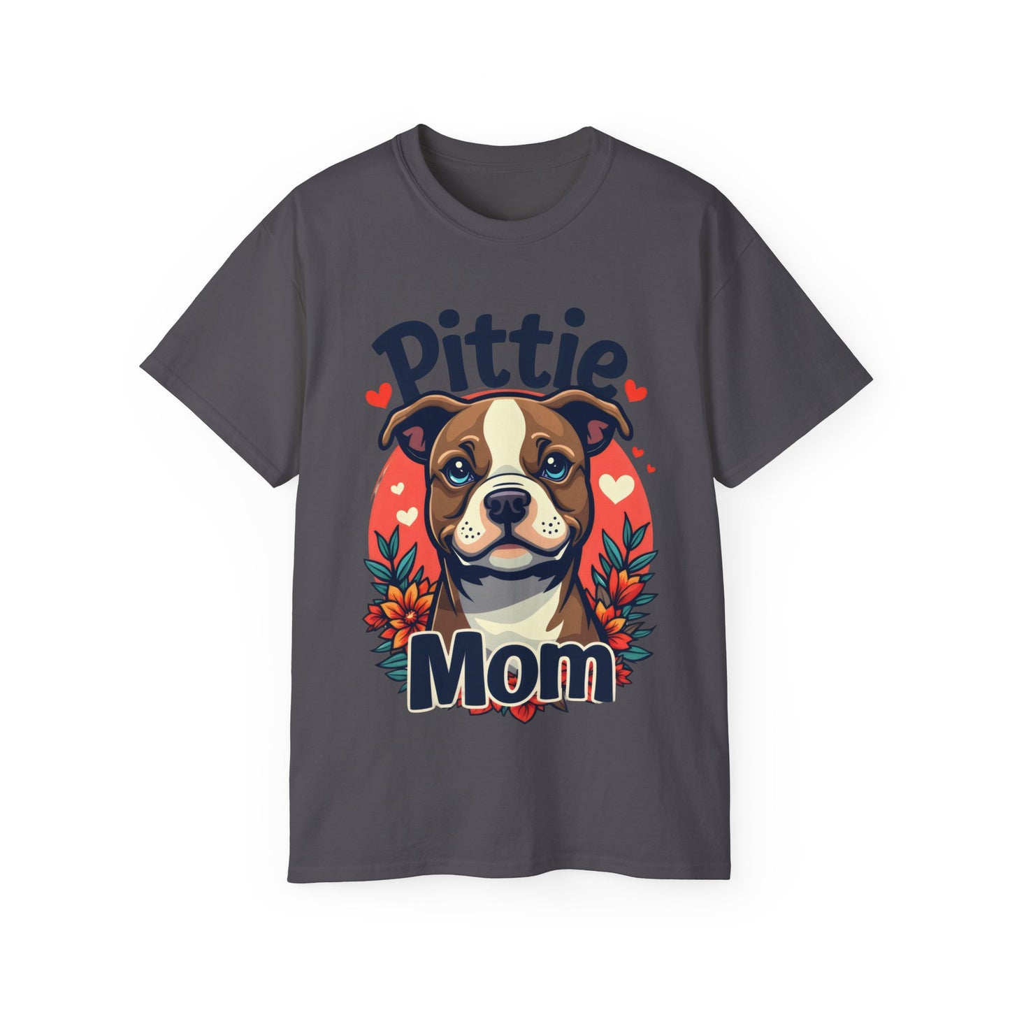 Cute Dog Cartoon Pittie Mom Organic T-Shirt